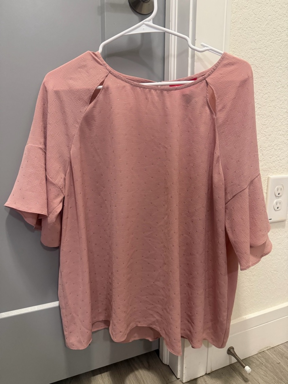 Women's Jennifer Lopez Dusty Pink Short Sleeve Blouse